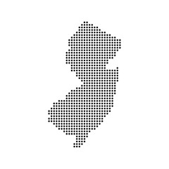 New Jersey state map in dots
