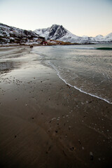 Beach in winter, northern Norway