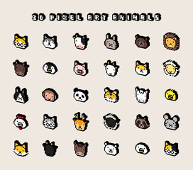 3Dドット絵 動物 アイコンセット01 © nko