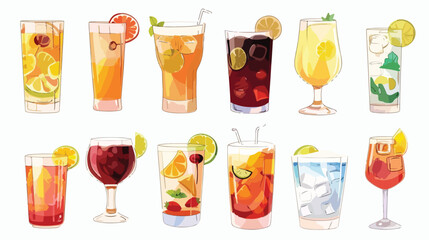 Beverage menu design isolated on white background ca