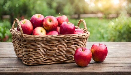Rustic Red Apple Basket - Farm Fresh Bounty