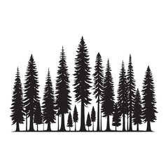 Redwood Tree Silhouette Captured in Minimalist Design: A Timeless Expression of Nature's Majesty - Illustration of Redwood Tree - Vector of Redwood Tree - Silhouette of Redwood Tree
