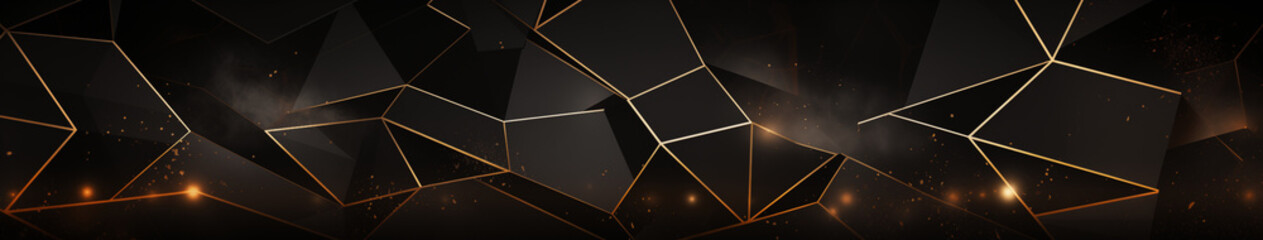 Geometric Glow: Abstract Polygons with Golden Edges