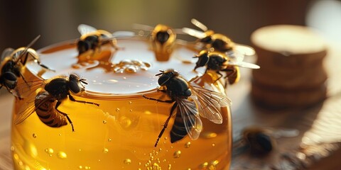 Attracting more flies with honey than vinegar  - obrazy, fototapety, plakaty