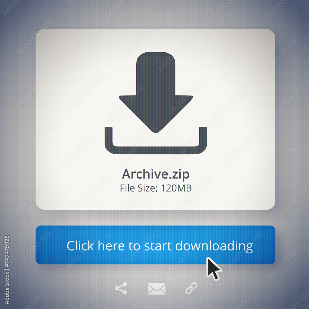 Poster media, downloads and archive zip for digital or internet content and webpage attachment of informati