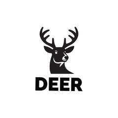 Minimalist black deer logo design