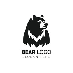 Bear logo design in black and white