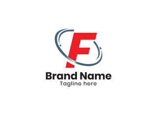 F logo tag – F logo, Initial Letter F Logo connected oval shape Vector Template