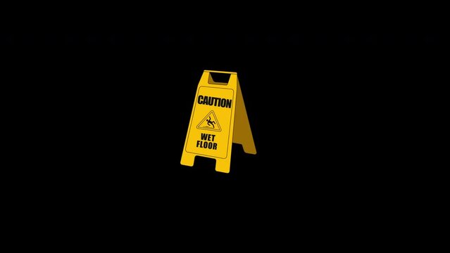 footage 2D caution sign 
