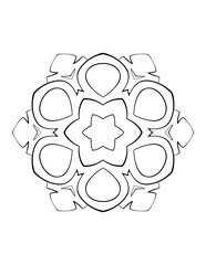 Circular pattern in the form of a mandala. Contour mandala for color book.  Coloring book page. Monochrome illustration. Symmetry