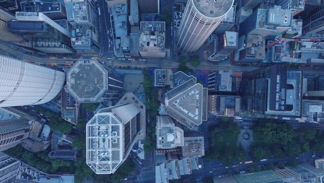 Aerial video of the city's central business district from a helicopter, Melbourne, Australia