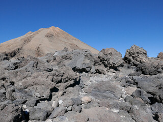 Area of mount Teide 3 715 m on European Tenerife island in Spain - obrazy, fototapety, plakaty