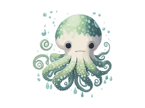 recommend clip art: Watercolor Octopus Clip Art, Floral Illustration, Digital Artwork