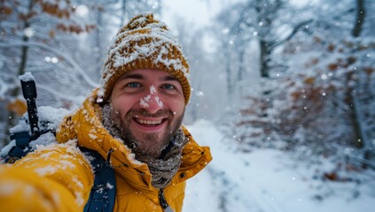 Fototapeta premium person in the snow