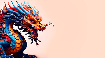Happy chinese new year the dragon zodiac background,