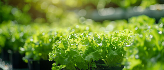 салат в огороде с каплями росы, hydroponics growing process, pots with green sprouts