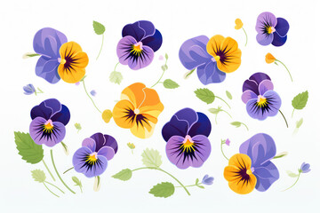 Colorful Floral Spring Bouquet on Vintage Wallpaper