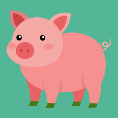 Pig, swine, boar, piglet, piggy, animal, pet, vector, illustration, draw, cartoon, pretty, cute