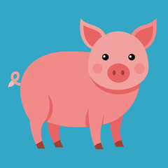 Pig, swine, boar, piglet, piggy, animal, pet, vector, illustration, draw, cartoon, pretty, cute
