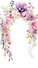 Arrangement of beautiful flowers in a large arch