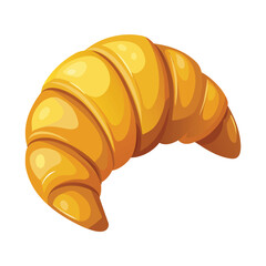 Traditional French Croissant Illustration on White Background