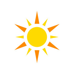 Simple sun symbol, sun vector icon for app or social media.