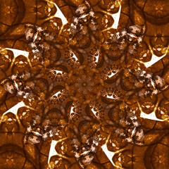 Seamless abstract square pattern. Symmetrical round pattern. Author's patterns.