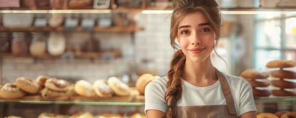 Obraz premium woman in bakery