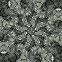 Seamless abstract square pattern. Symmetrical round pattern. Author's patterns.