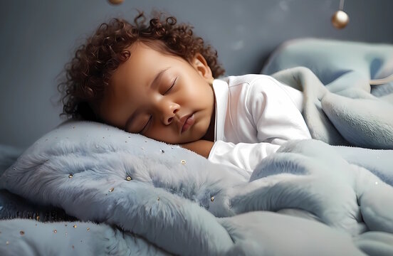 baby sleeps on a blanket as fluffy as a cloud, children's sleep
