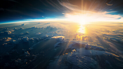 Morning light and the horizon seen from space
