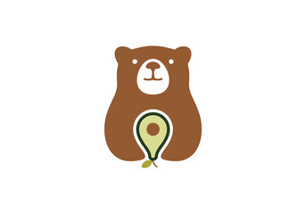 Cute panda with fruits vector illustration avocado cute design trendy summer print