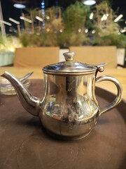 teapot on a wooden table