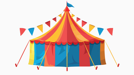 Carnival circus tent flag striped image isolated  - obrazy, fototapety, plakaty