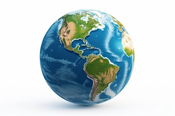 Planet Earth globe from space Europe and part of World map 3d render