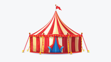 Carnival circus tent flag striped image isolated  - obrazy, fototapety, plakaty