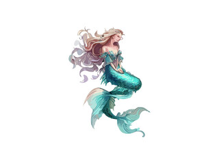 Obraz na płótnie Canvas Watercolor Mermaid Png clipart illustration