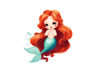 Watercolor Mermaid Png clipart illustration