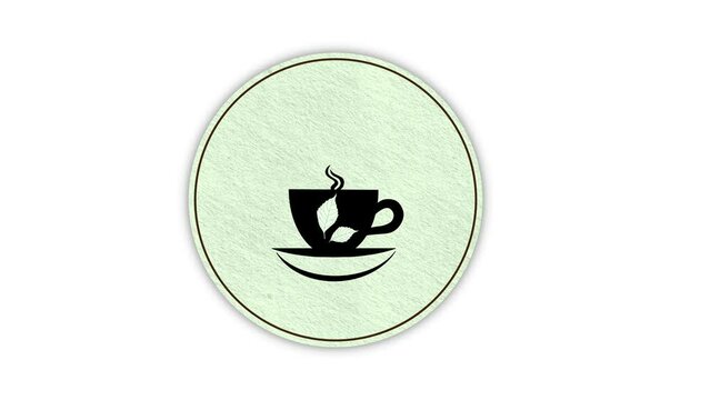 coffee mug minimal ceramic concept coffee shop logo design, coffee shop logo design for cafe owner and coffee shop, coffee with smoke