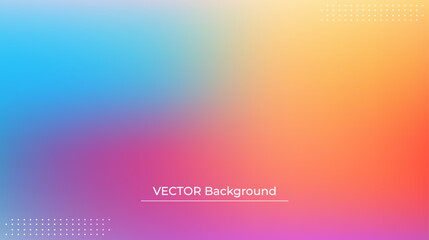 Smooth and blurry colorful gradient mesh background. Modern bright rainbow colors. Easy editable soft colored vector banner template. Premium quality