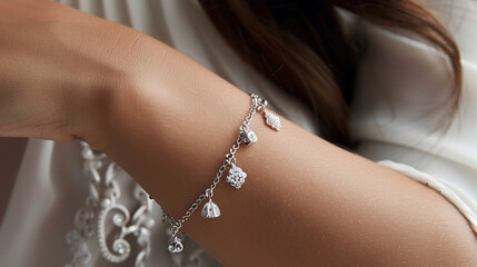 charming bracelet in woman wrist