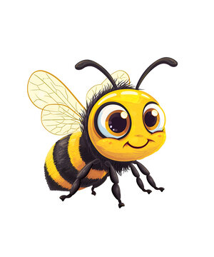 Cute Bee  on a PNG background