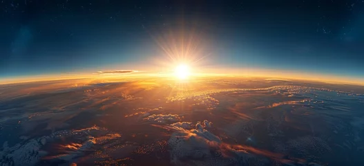 Fotobehang sunrise over the earth © paul