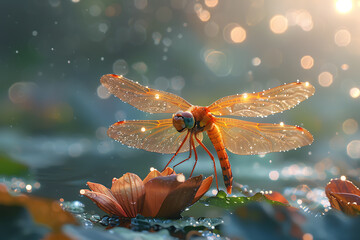 beautiful dragonfly - obrazy, fototapety, plakaty