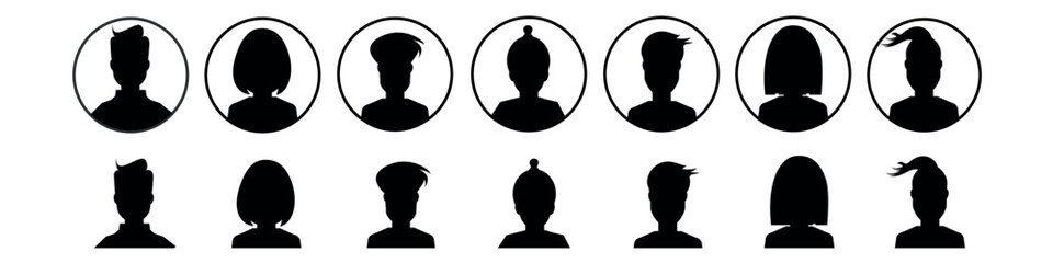 Avatar icon. Profile icons set. Male and female avatars set. Vector illustration