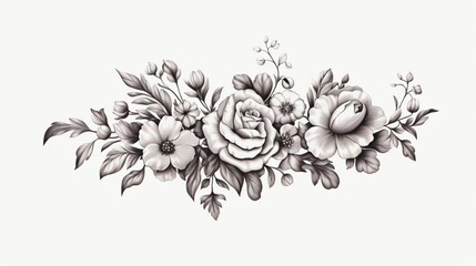 Flower vintage Baroque scroll Victorian frame border.Generative AI