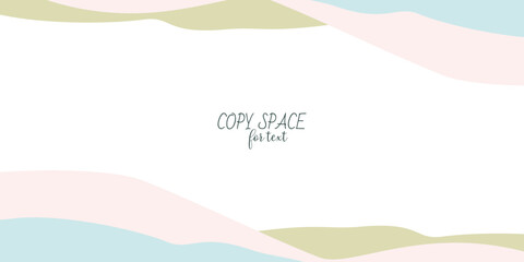 Abstract Shapes Vector Frame Background with Copy Space. Spring colors Delicate Template with Space for text. Design Art for Banner, Brochure, Card, Invitation, Poster. Illustration with Spot Border