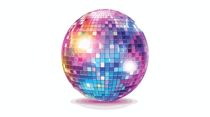 Disco lights ball isolated icon vector illustration