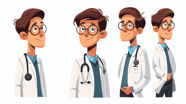 Doctor avatar character icon isolated on white background