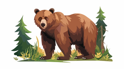 Obraz na płótnie Canvas Forest bear animal predator wild mammal isolated 